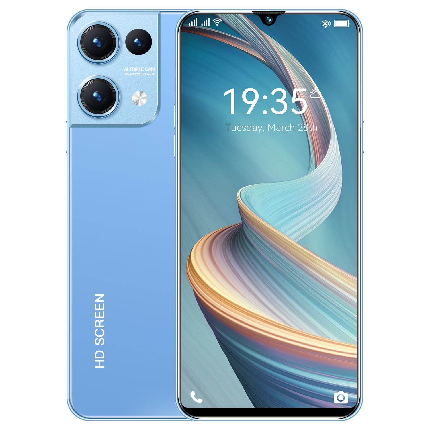 HSDF-Reno9 Pro 16GB+1TB 7.3inch phones mobile 5G Long endurance High pixel Phones Mobile Android 13 Smartphone